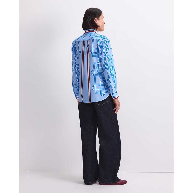 Sportscraft Rhodes Print Cotton Silk Shirt image number 1
